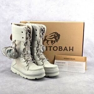New Manitobah WP Pacific Winter Boots Gray Womens Size 8
